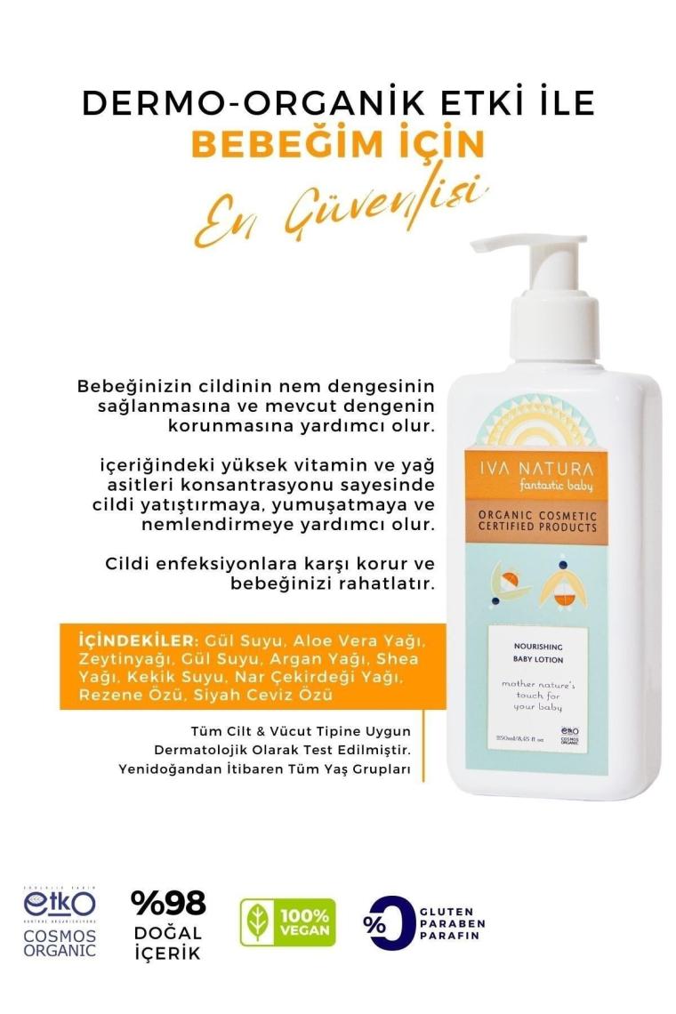 Organik Sertifikalı %98 Doğal Besleyici Bebek Losyonu Shea Ve Nar Özlü 250ml