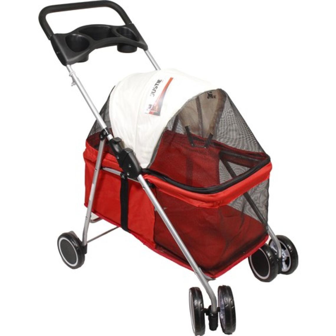 Justie Pet Parthenon Kedi & Köpek Arabası Kırmızı 57X30X52CM