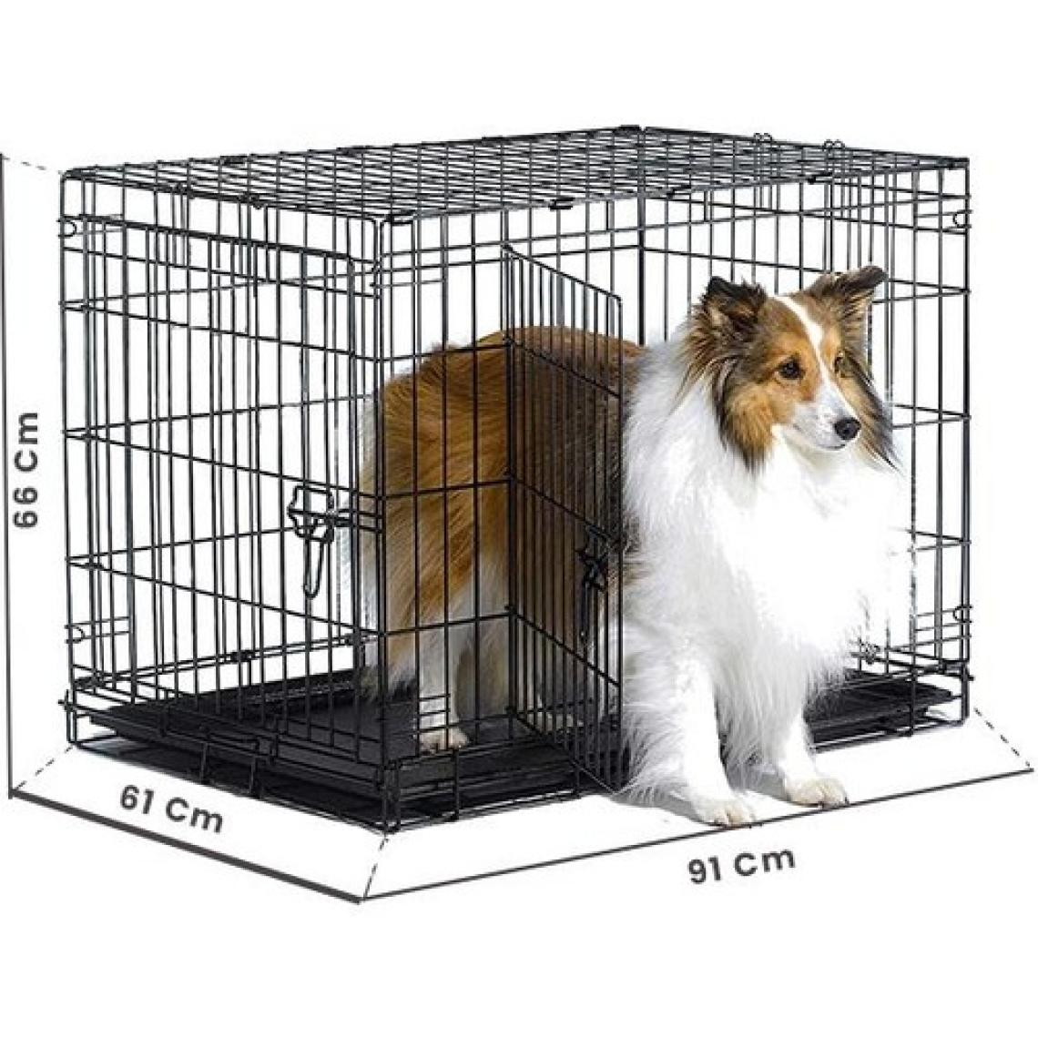 Atakan Petshop Metal Köpek Kafesi 91X61X66 cm Siyah