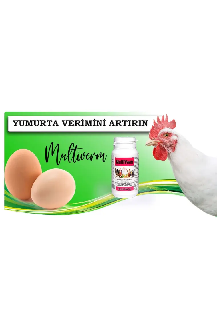 MULTİVERM Yumurta verimini Artırıcı - Gelişim için Tavuk Civciv Kaz Keklik Muhabbet Kuşu Kanarya Güvercin Multivitamin Vitamin