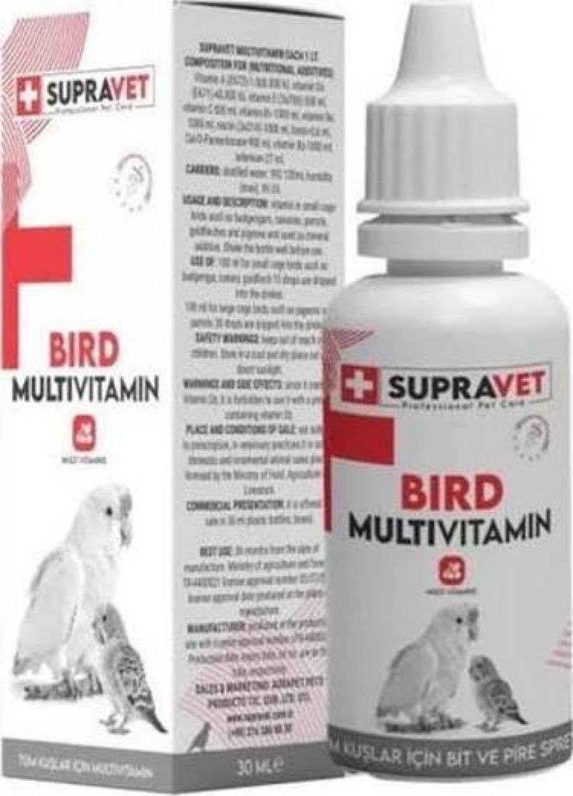Supravet Papağan Güvercin Kuşlar Için Multi Vitamin 30 ml