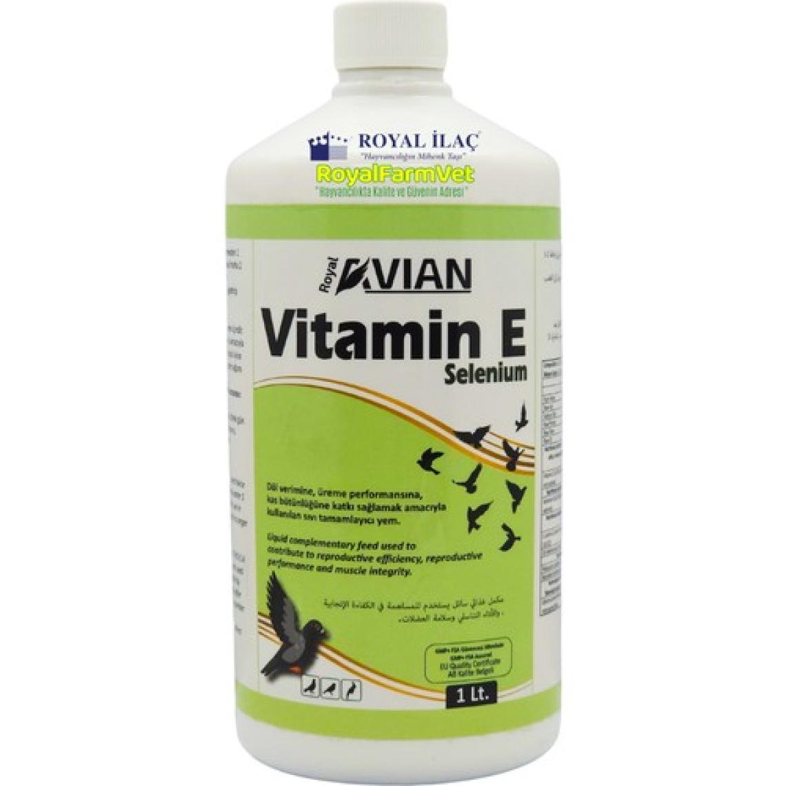 Royal Ilaç Vitamin E Selenyum 1lt Güvercin ve Kafes Kuşları Için Kızıştırıcı ve Pankreatit Destek