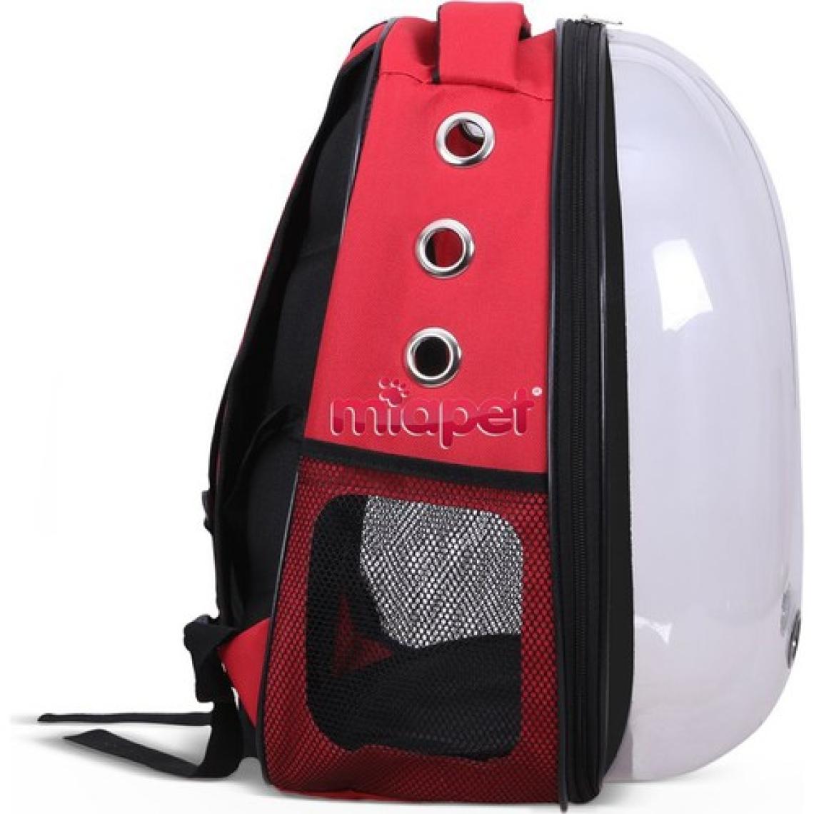 Miapet Şeffaf Astronot Kedi Köpek Taşıma Çantası 42 x 22 x 33 cm Kırmızı