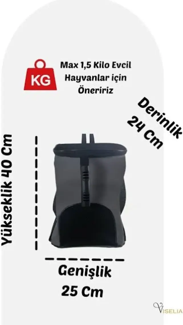 Viselia Kedi Taşıma Çantası Evcil Hayvan Seyahat Kedi Sırt Çantası Fileli Gri