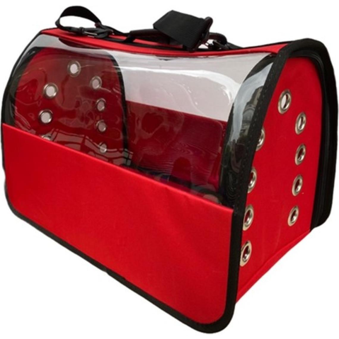 Şeffaf Büyük Kırmızı Taşıma Çantası 50 cm x 30 cm x 30 cm