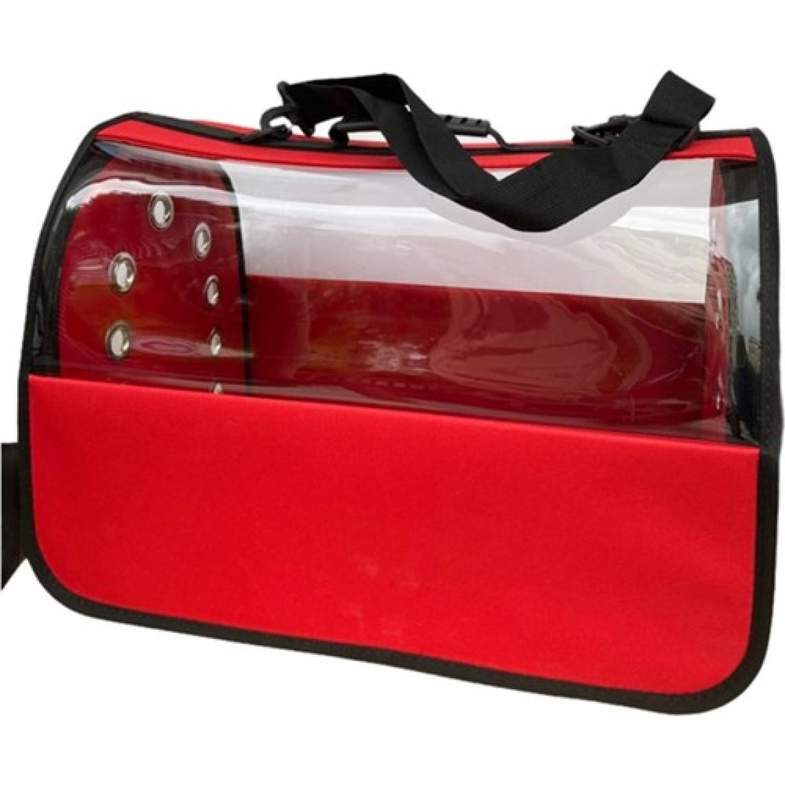 Şeffaf Büyük Kırmızı Taşıma Çantası 50 cm x 30 cm x 30 cm