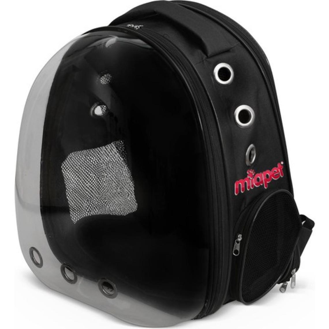 Miapet Şeffaf Fileli Astronot Kedi Köpek Taşıma Çantası 42X22X33 cm Siyah