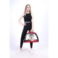 Ksburda Çift Tarafı Şeffaf Askılı ve Elde Taşınabilir Kedi Köpek Taşıma Çantası