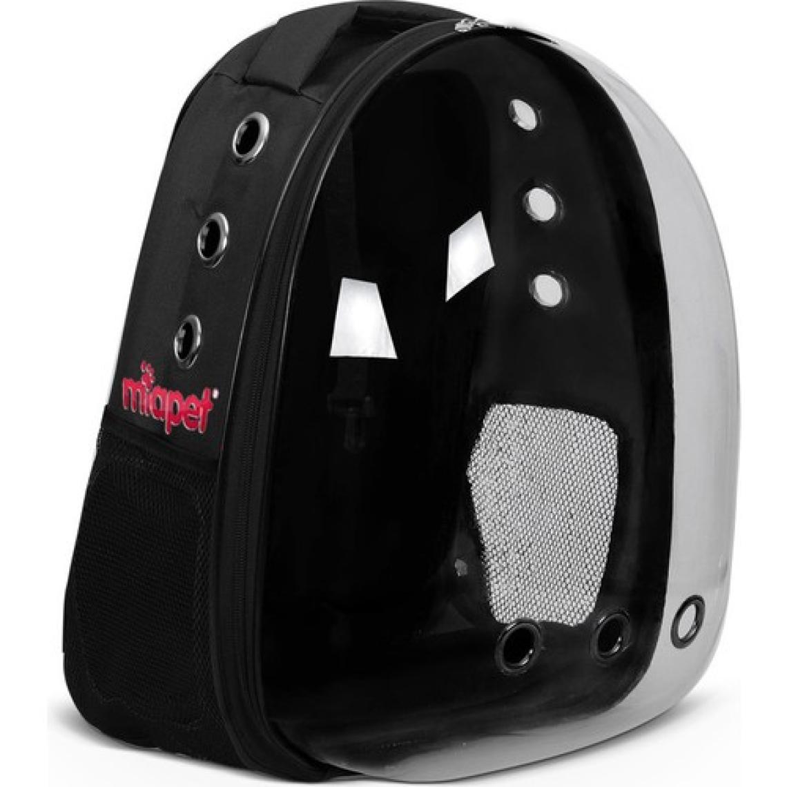 Miapet Şeffaf Astronot Kedi Köpek Taşıma Çantası 42 x 22 x 33 cm Siyah