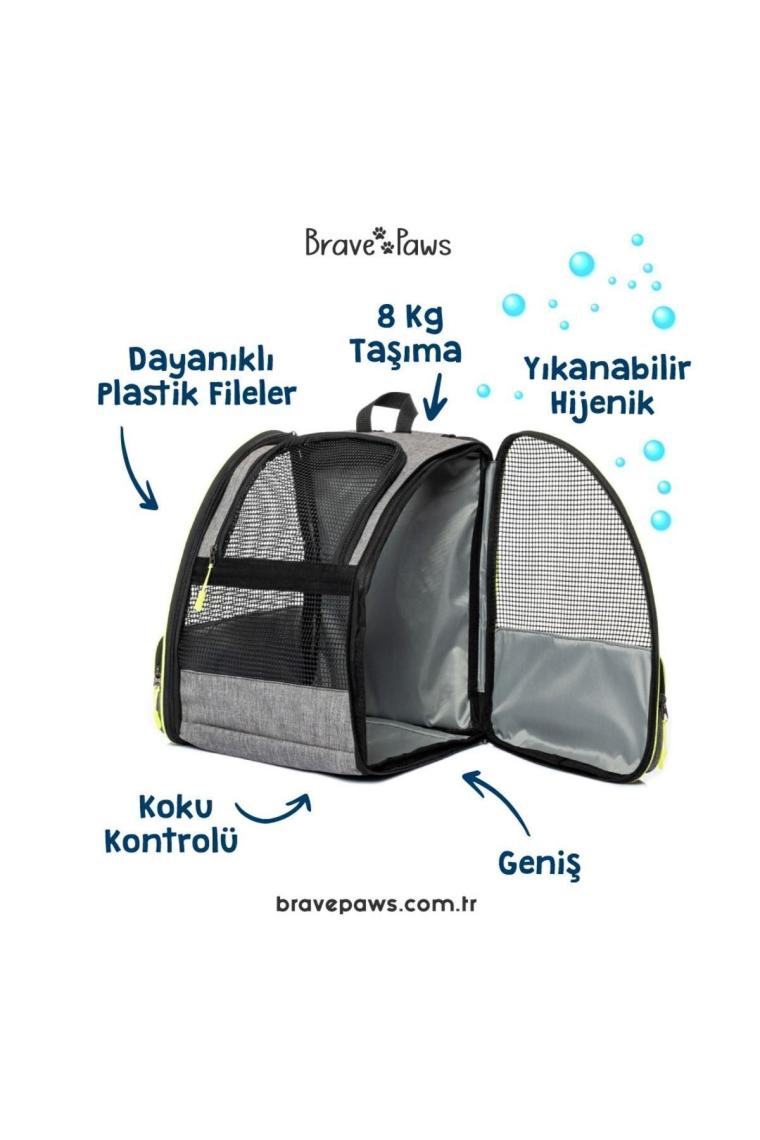Brave Paws Kedi Köpek Çantası Yıkanabilir ve Hava Alan Piramit Model