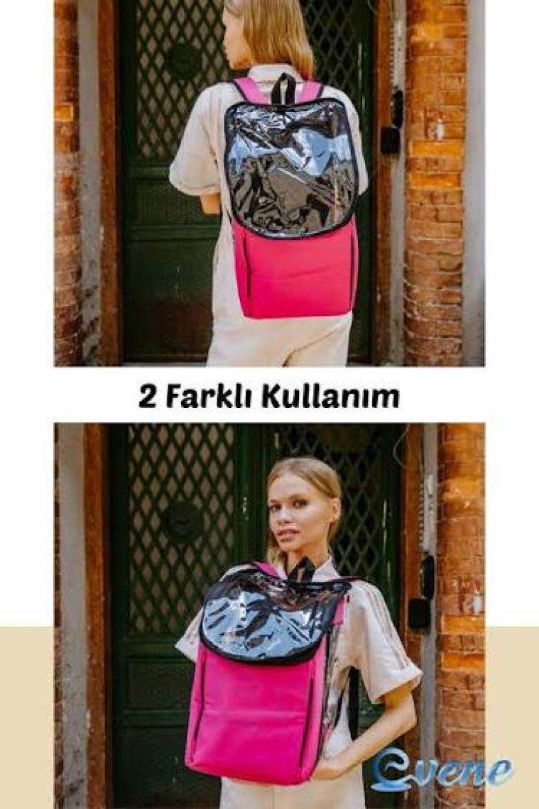 Evene Kedi Köpek Taşıma Çantası Şeffaf Sırt Çantası 16 Kapsüllü Evcil Hayvan Çantası