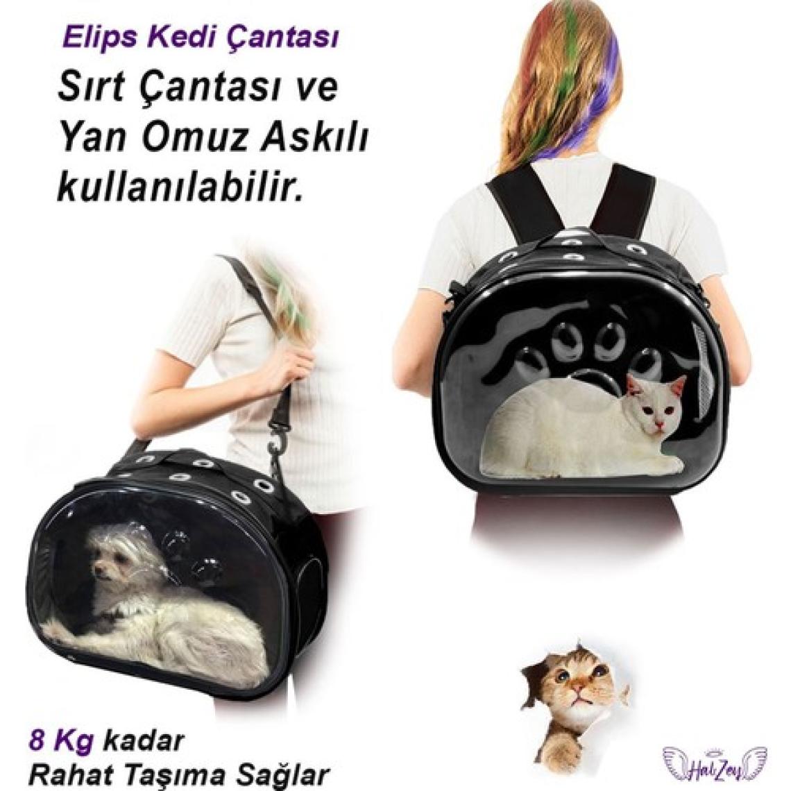 Babion  Elips Kedi Taşıma Çantası El ve Sırt Çantası 6 Hava Kanalı 2 Fileli Cep Kedi Taşıma Çantası