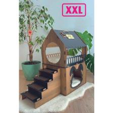 Mavi Trend Büyük Tavşan Evi Xxl Teraslı Tavşan Evi 5kg ve Üzeri Tavşanlar Için Xxl Siyah - Kahverengi