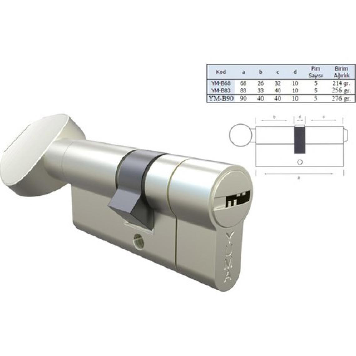 Yuma 68 mm Saten Mandallı, Tuzaklı Bilyalı Barel / Kilit Göbeği