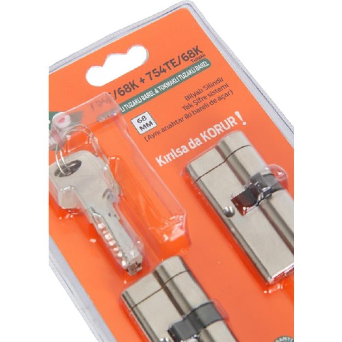Ito Tuzaklı Ikiz Barel Birbirini Açar Set 68MM Çelik Kapı Kilidi 754E754TE