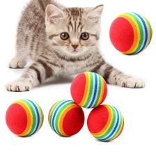 Real West 3lü Gökkuşağı Sünger Kedi Köpek Çiğneme Oyun Topu 4,2 cm
