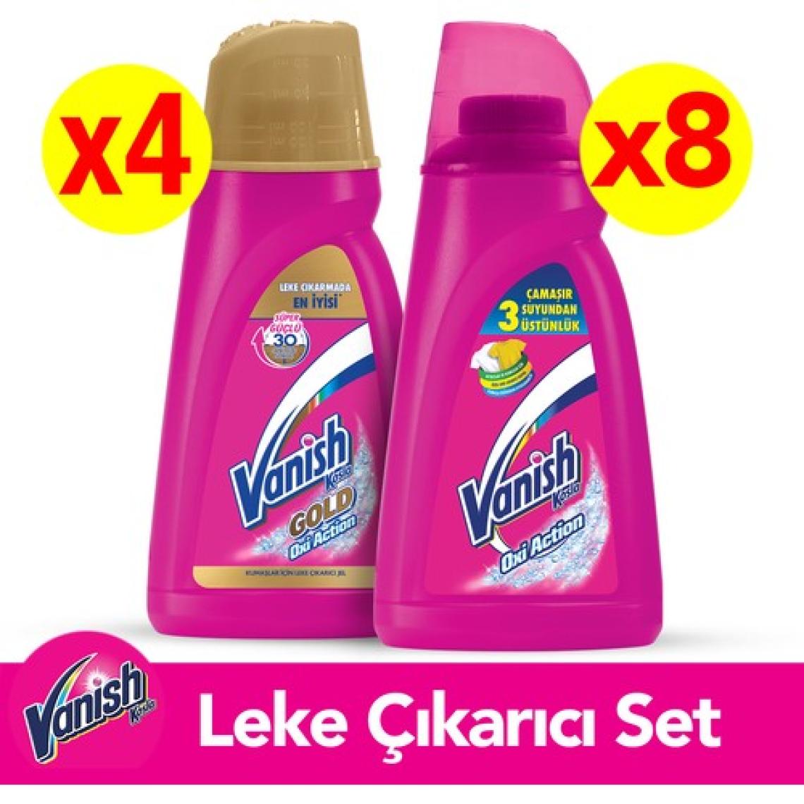 Vanish Kosla Sıvı Leke Çıkarıcı 8'li 900 ml + Vanish Gold 4'lü 900 ml