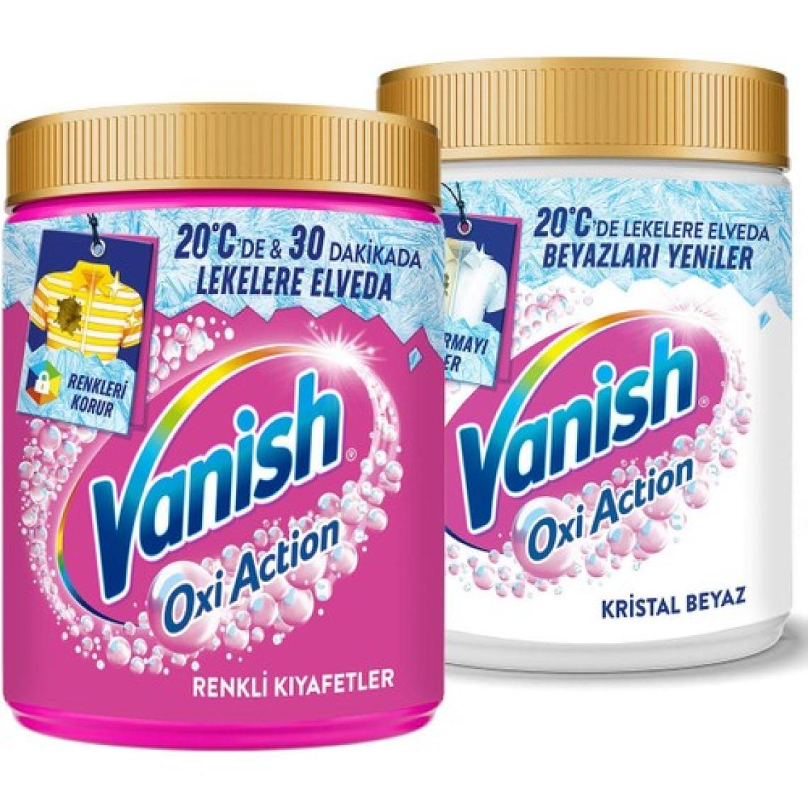 Vanish Multipower Toz Leke Çıkarıcı Deterjan  480gr Pembe + 480gr Beyaz