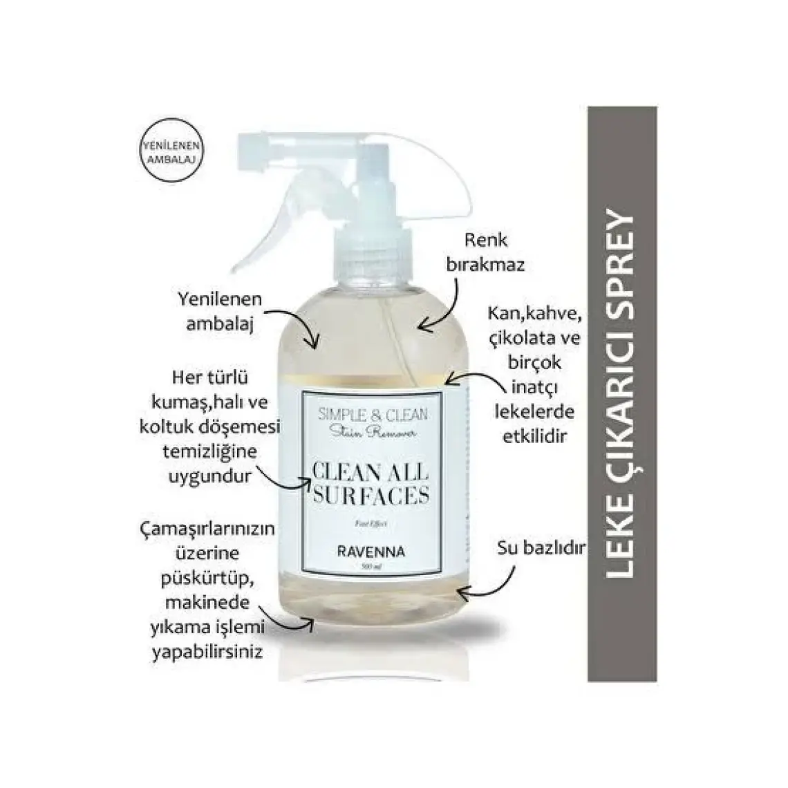 Ravenna Simple&Clean Leke Çıkarıcı Sprey 500 ml