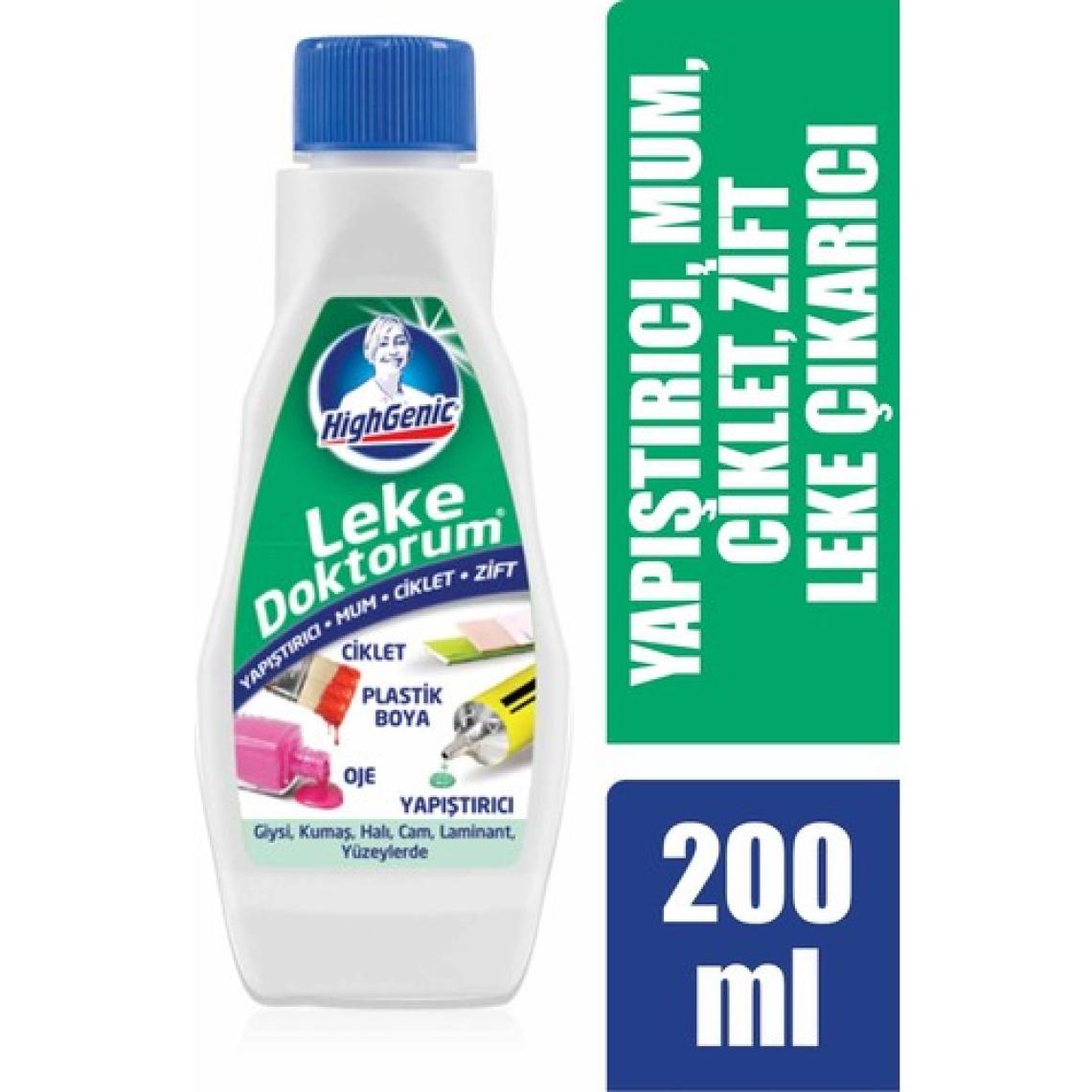 HighGenic Leke Doktorum YAPIŞTIRICI, SAKIZ, ZİFT, MUM Leke Çıkarıcı 200 ml