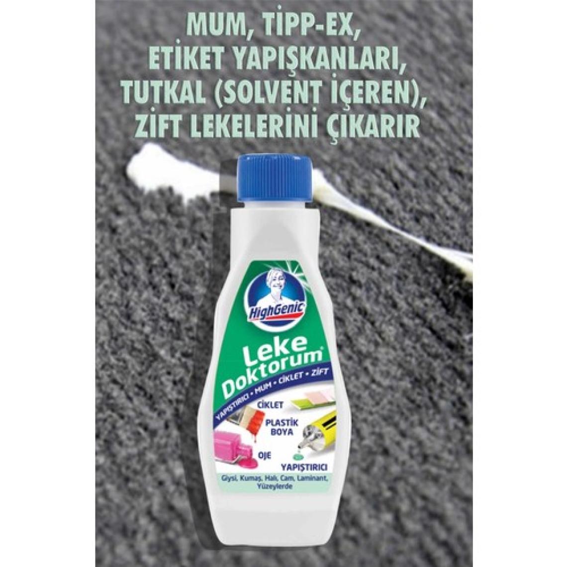 HighGenic Leke Doktorum YAPIŞTIRICI, SAKIZ, ZİFT, MUM Leke Çıkarıcı 200 ml
