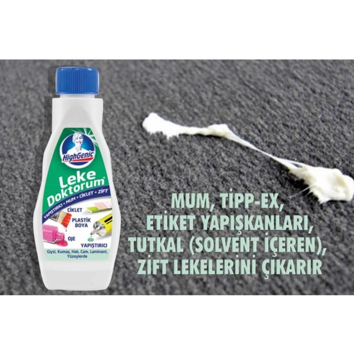 HighGenic Leke Doktorum YAPIŞTIRICI, SAKIZ, ZİFT, MUM Leke Çıkarıcı 200 ml