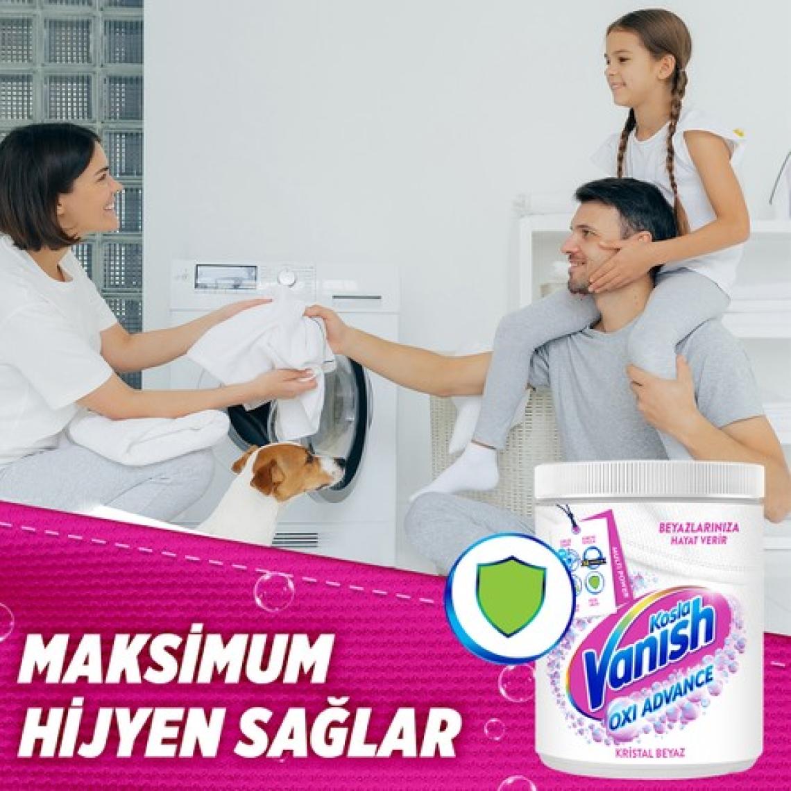 Vanish Kosla Multipower Kristal Beyaz Beyazlar için Leke Çıkarıcı ve Deterjan Güçlendirici Toz 800 g