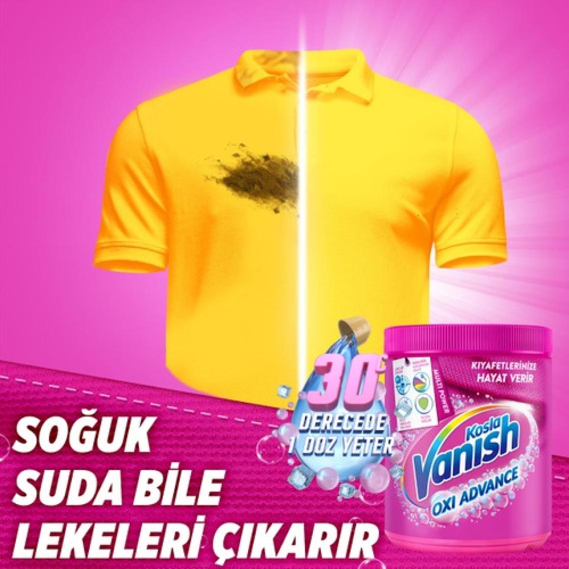 Vanish Kosla Multipower Renkliler için Leke Çıkarıcı ve Deterjan Güçlendirici Toz 800 g