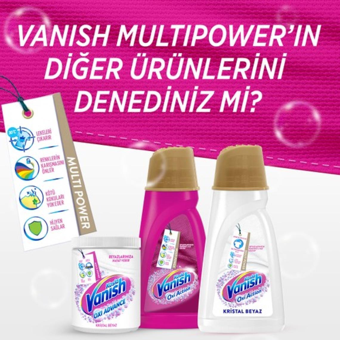 Vanish Kosla Multipower Renkliler için Leke Çıkarıcı ve Deterjan Güçlendirici Toz 800 g