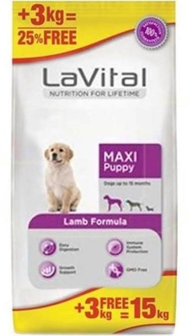 Lavital Maxi Puppy Lamb 12 Kg + 3 Kg