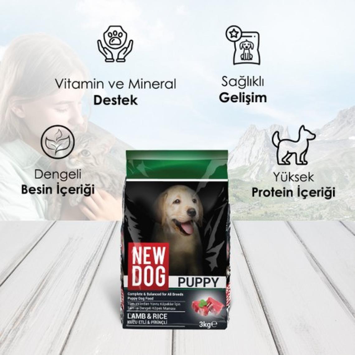 New Dog Kuzu Etli&Pirinçli Yavru Köpek Maması 3 kg