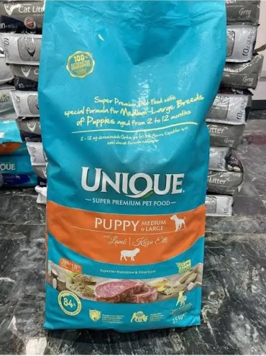 Unique Orta ve Iri Irk Yavru Köpek Maması Kuzu Etli 15 kg