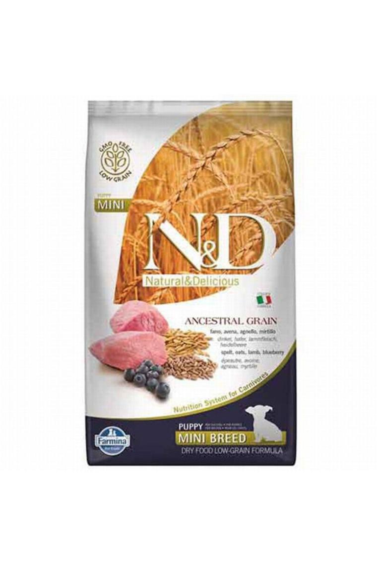 N&D Ancestral Grain Düşük Tahıllı Kuzu Etli ve Yaban Mersinli 7 kg Küçük Irk Yavru Köpek Maması