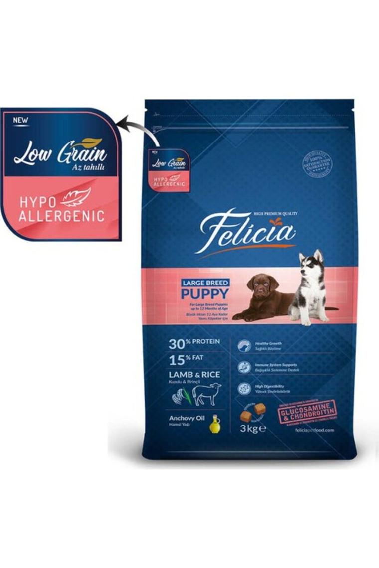 Felicia Medium & Large Kuzu Etli 3 kg Orta ve Büyük Irk Yavru Köpek Maması