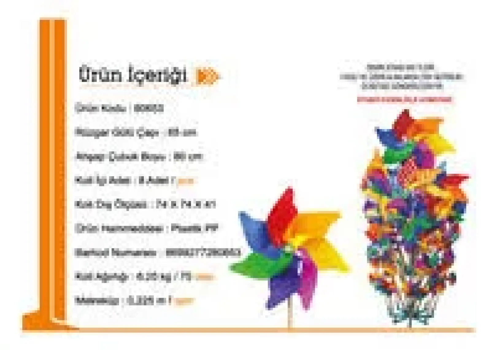 Kardeşler Oyuncak Rüzgar Gülü Çap: 65 cm