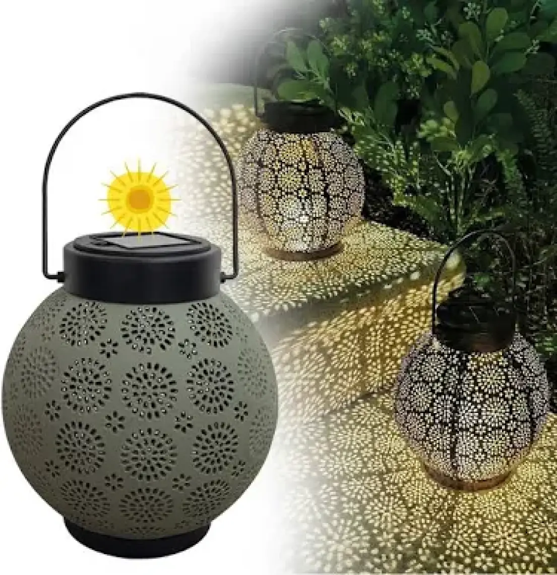 Güneş Enerjili Dekoratif Led Fener / Askılı Bahçe Feneri / Bahçe Dekorasyon Feneri / GT-SL25G
