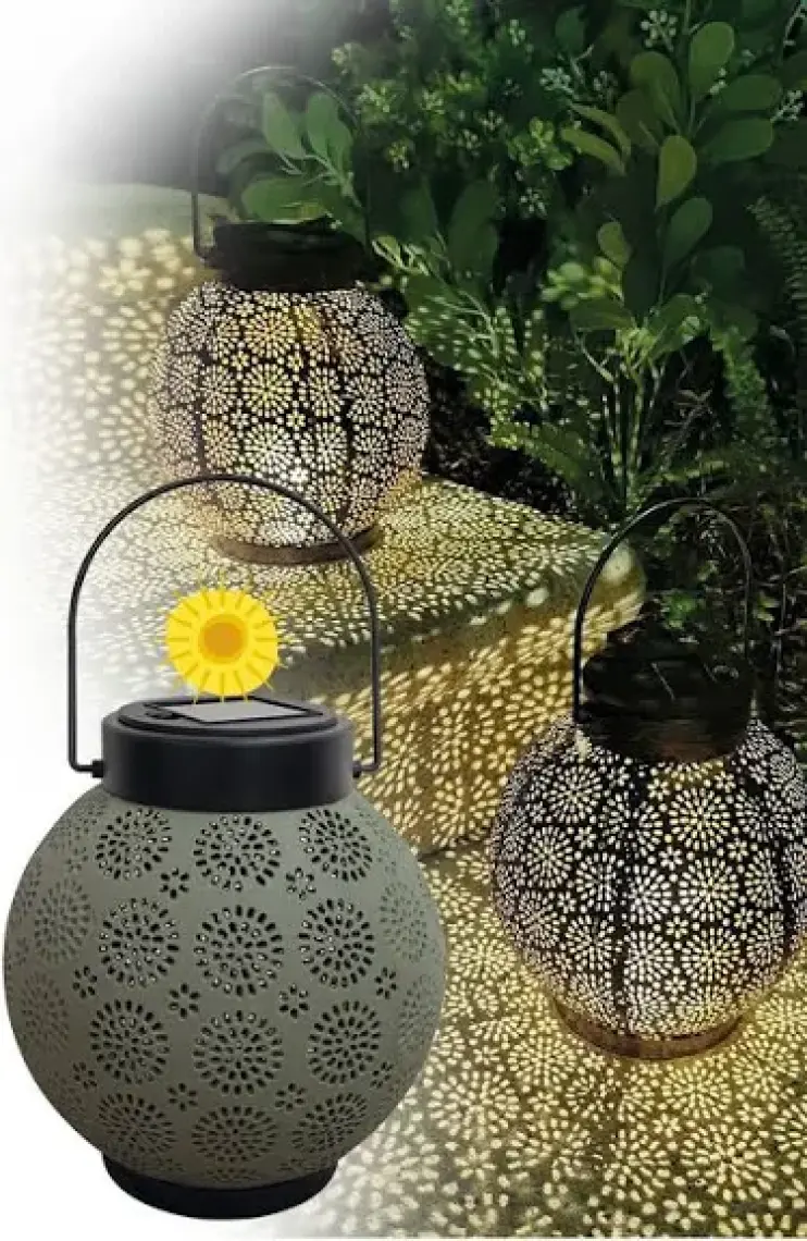 Güneş Enerjili Dekoratif Led Fener / Askılı Bahçe Feneri / Bahçe Dekorasyon Feneri / GT-SL25G