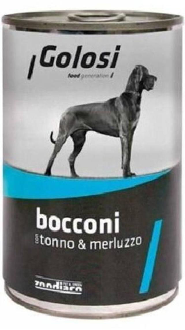 Golosi Chunks / Bocconi Dog Ton Balıklı ve Morina Balıklı Köpek Konservesi 400 Gr