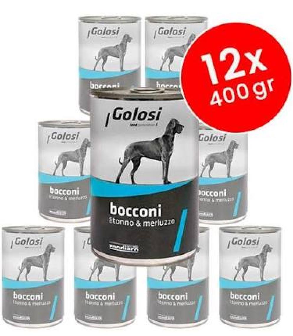 Golosi Chunks / Bocconi Dog Ton Balıklı ve Morina Balıklı Köpek Konservesi 400 Gr
