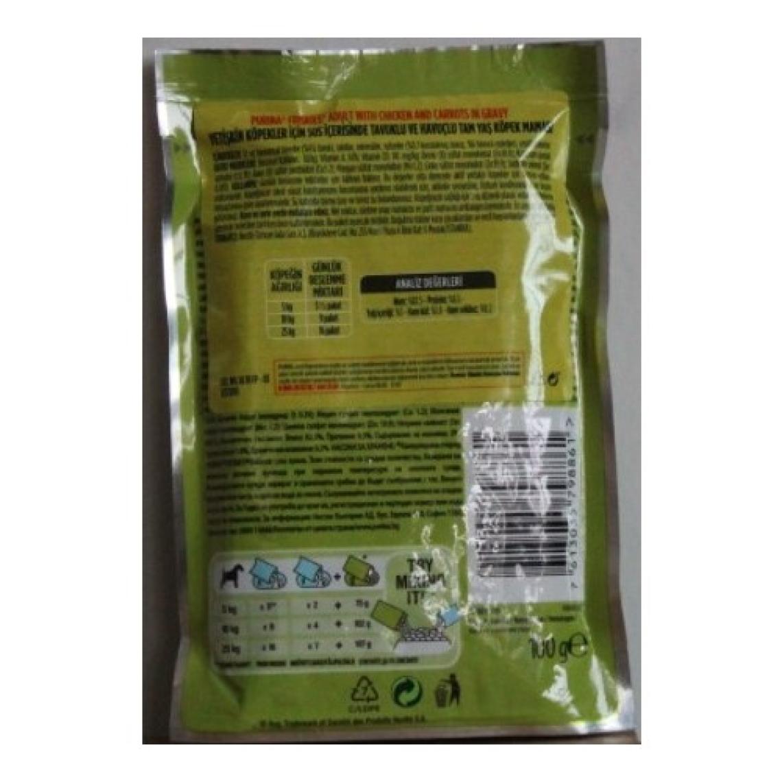 Purina Friskies Tavuklu ve Havuçlu Pouch Konserve Yetişkin Köpek Maması 20 x 100 gr