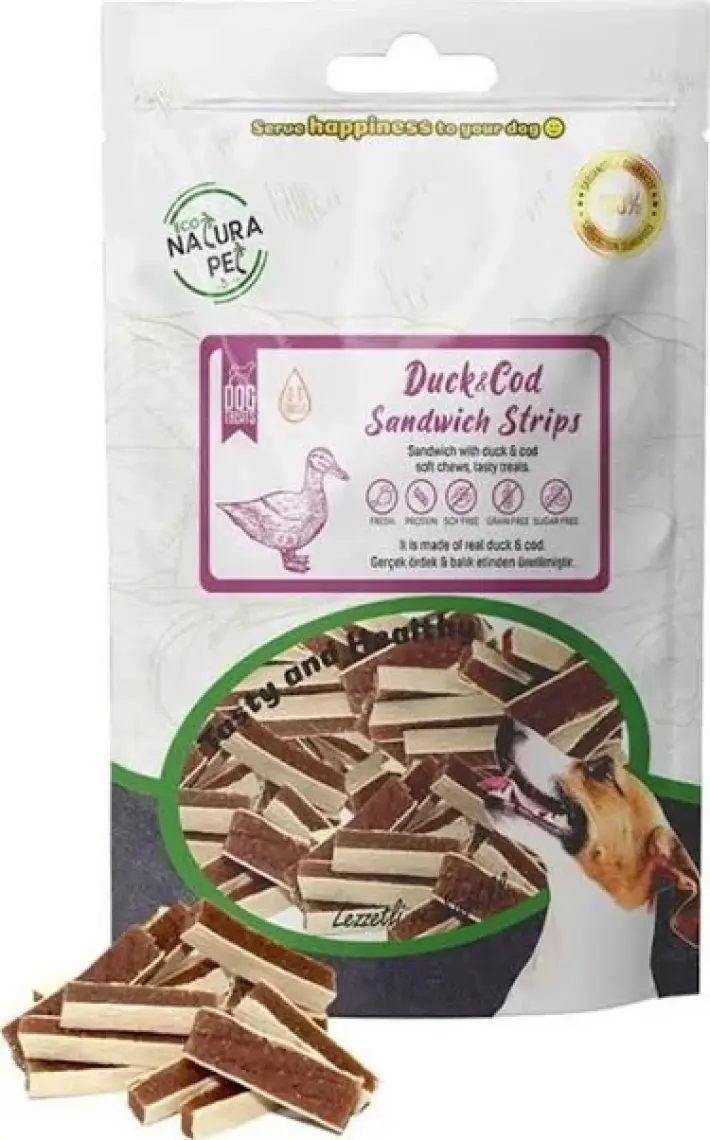 Natura Pet Eco Natura Pet Duck&cod Sandwich Ördekli Sandiviç Köpek Ödülü 100GR
