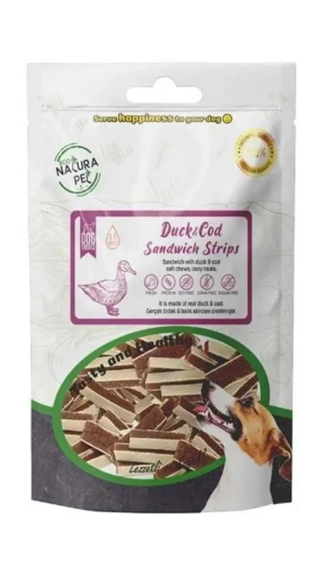Natura Pet Eco Natura Pet Duck&cod Sandwich Ördekli Sandiviç Köpek Ödülü 100GR
