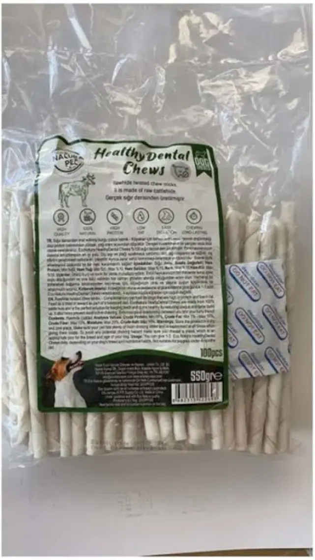 Natura Pet Eco Natura Pet Healty Dental Chews Beyaz Burgu Kemik 13CM 100*LÜ 550GR