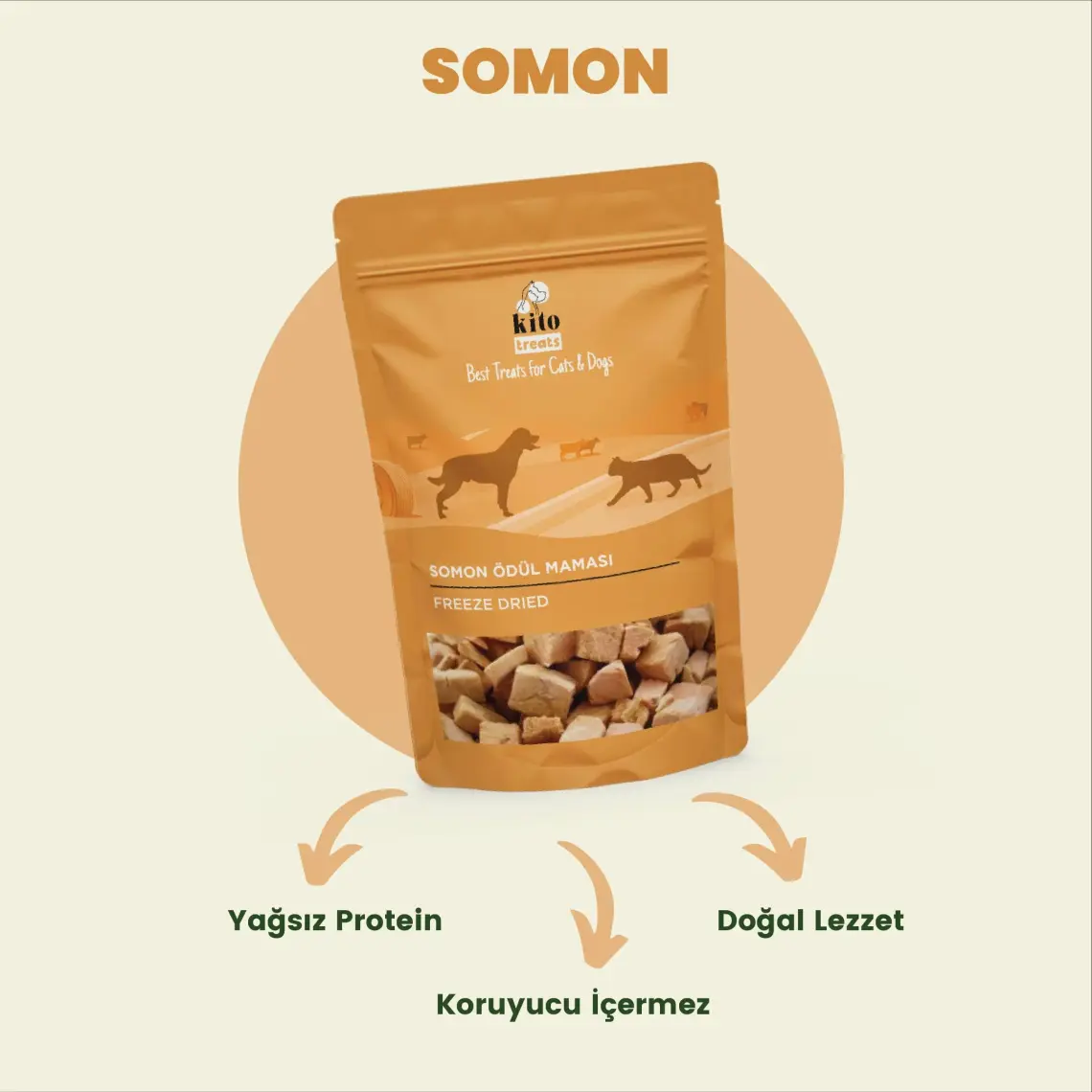 Kito Freeze Dried Somon Ödül Maması Köpekler için (30 gr)