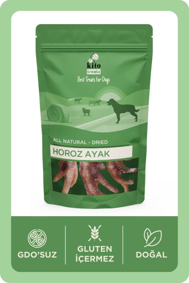 Kito Horoz Ayak Çiğnemelik Köpek Ödül Maması %100 Doğal, Glutensiz, Organik 100 gr