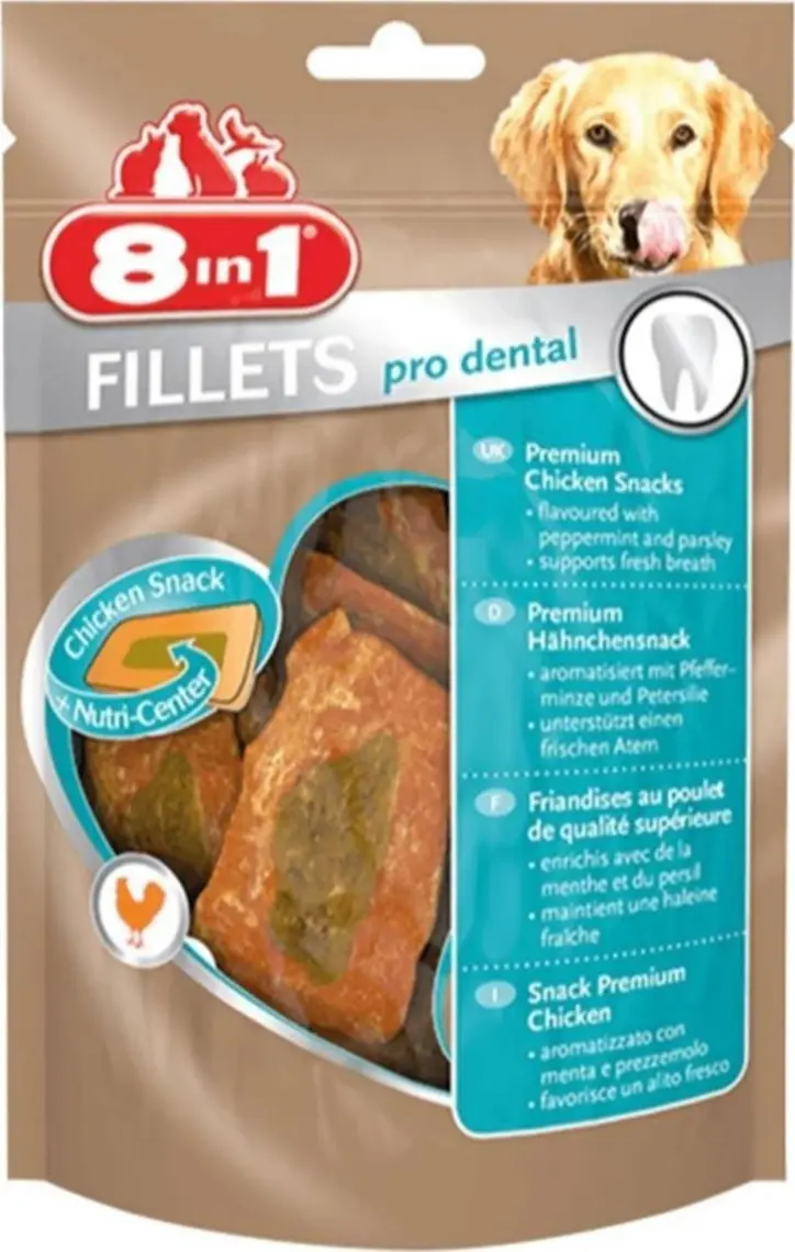 8in1 Poch Fillets Pro Dental Nane Aromalı Köpek Ödülü 80gr