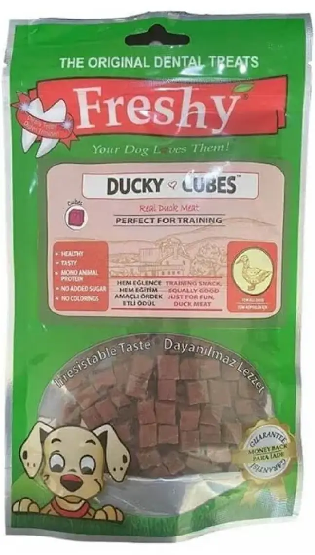 Freshy Ducky Cubes Taze Ördek Etinden Küp Ödül Maması
