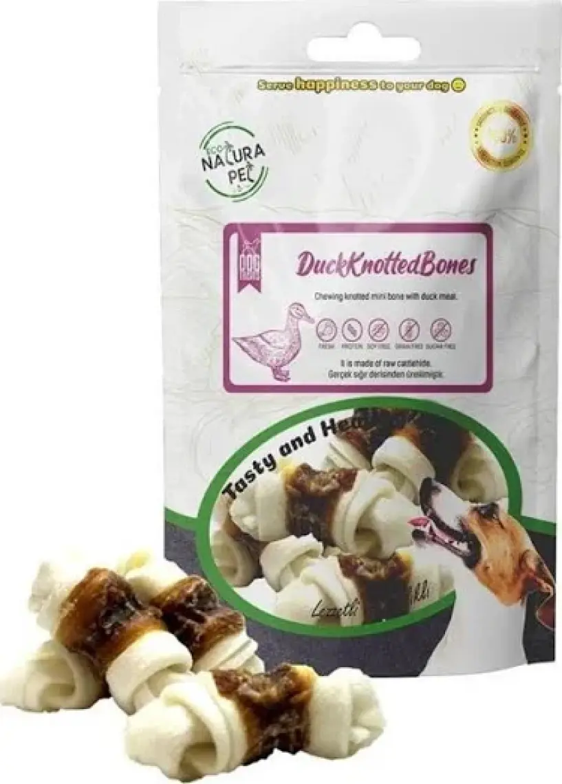 Natura Pet Eco Natura Pet Duck Knotted Bones Ördek Etli Düğüm Kemik 100GR