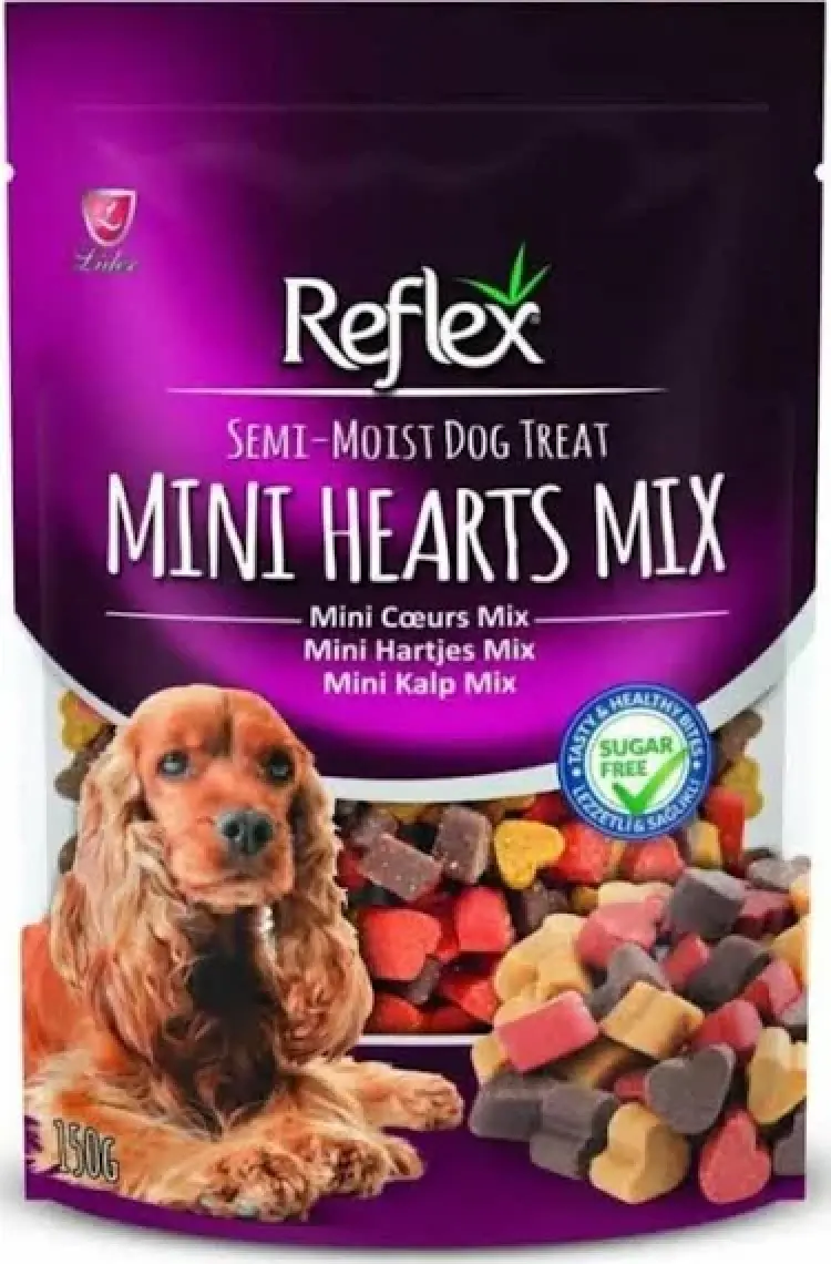 Reflex PlusYarı Yumuşak Ödül Maması Mini Kalp Mix 150 gr