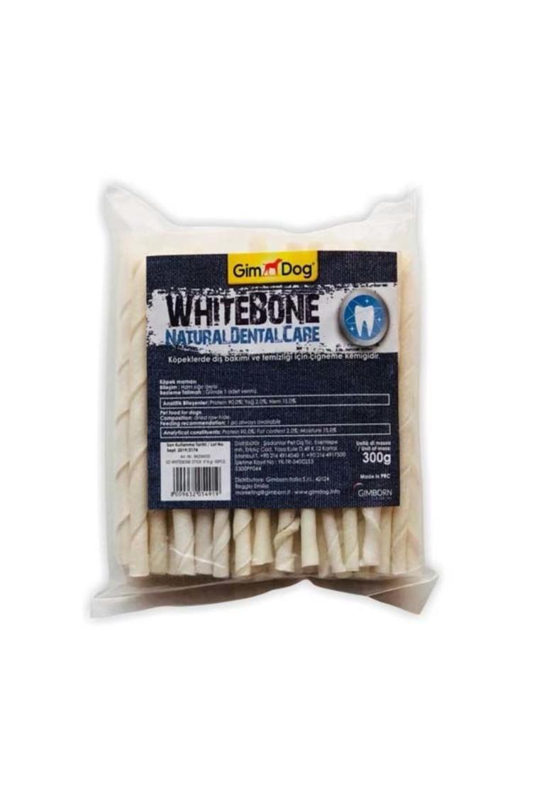 Gimdog Mordimi WhiteBone DentalCare 5" 300 gr 50'li Burgu Çubuk Köpek Ödülü